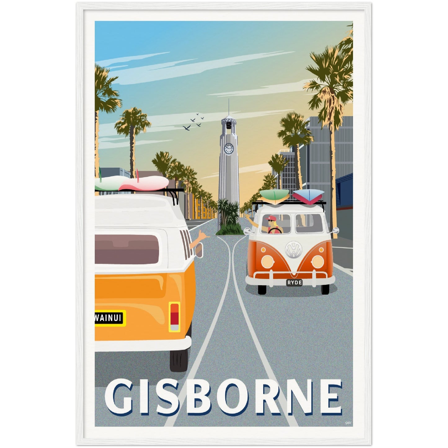 Gisborne Travel Poster, New Zealand