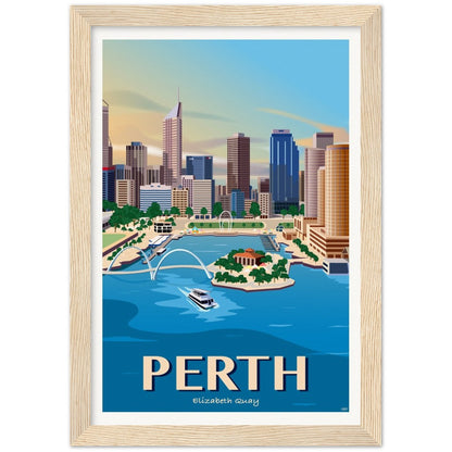 Perth - Elizabeth Quay - Travel Poster, Australia