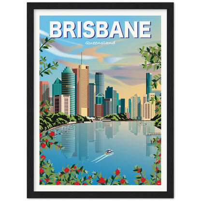 Brisbane Sky Travel Poster - Queensland, Australia