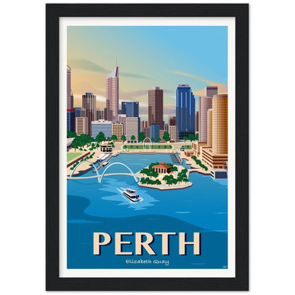 Perth - Elizabeth Quay - Travel Poster, Australia