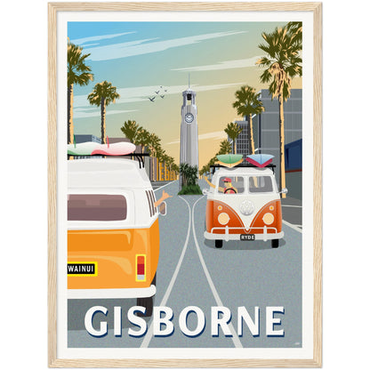 Gisborne Travel Poster, New Zealand