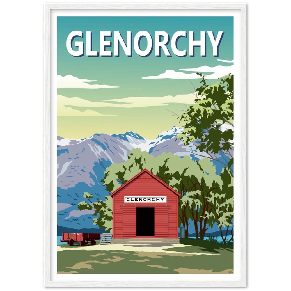 Glenorchy Shed Summer Travel Poster, New Zealand