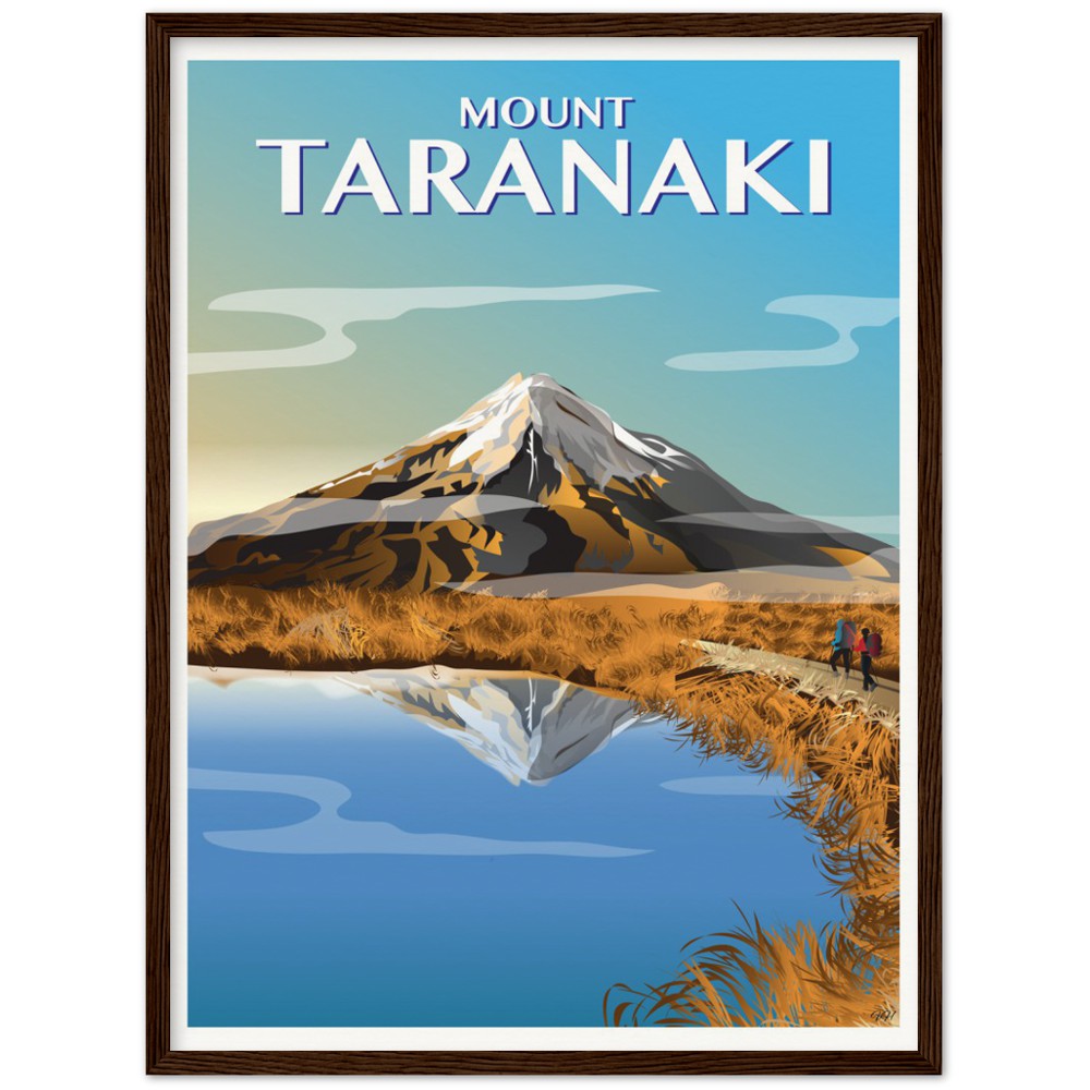 Mount Taranaki, Autumn Travel Poster, New Zealand